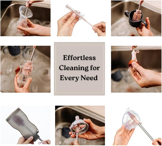 Haakaa Food-Grade Silicone Cleaning Brush Kit 3-Piece | Household Cleaning - Image 5
