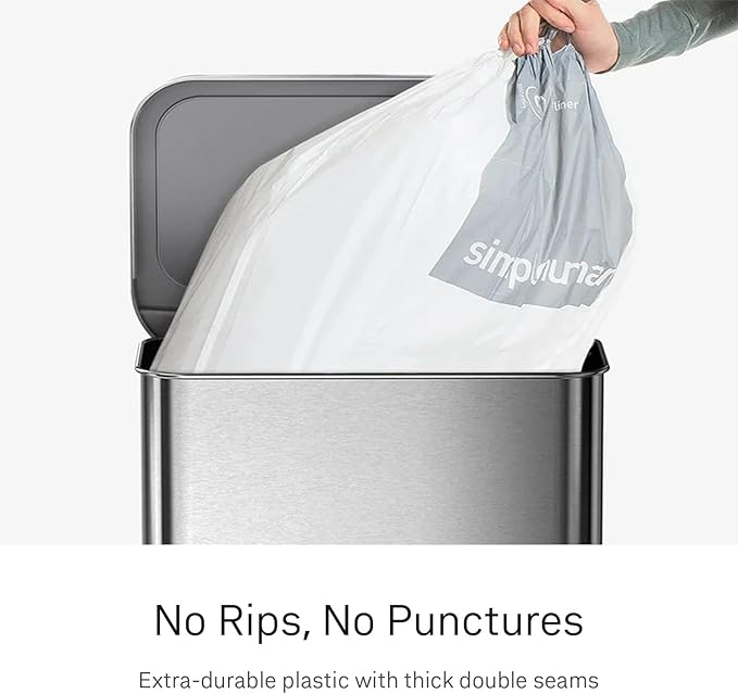 simplehuman Code H 200 Count Custom Fit Liners, Drawstring Kitchen Trash Bags - Image 4