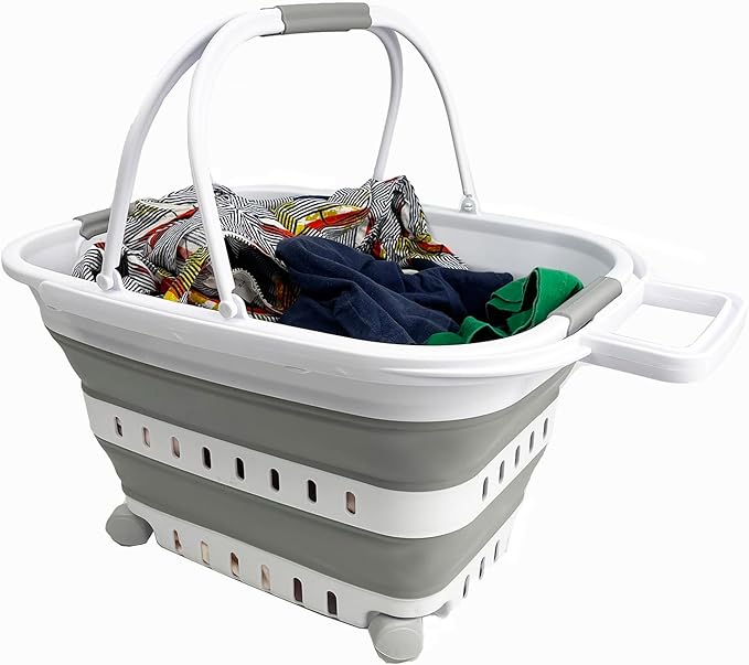 SAMMART 35L Collapsible Plastic Laundry Basket - Image 4