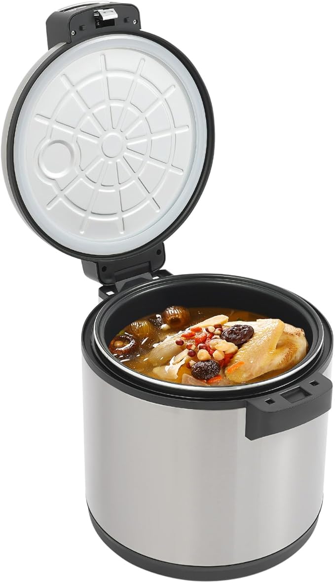 Commercial Rice Warmer Electric Rice Warmer Portable Food Warmer with Non-stick Inner Pot Restaurant Stainless Steel Buffet Warmer,19L/20Qt