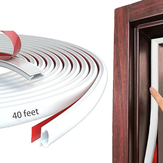 White Rubber Weather Stripping Door Seal Strip, D Shape Door Weather Seal Strip by PUNDIN