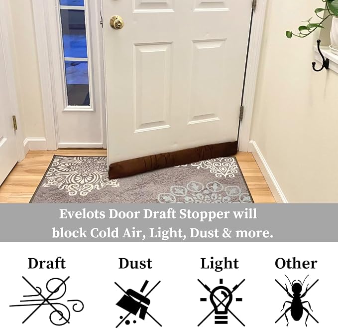 Evelots 36-Inch Magnetic Door Draft, Under Door Noise Stopper, Air Blocker | - Image 5