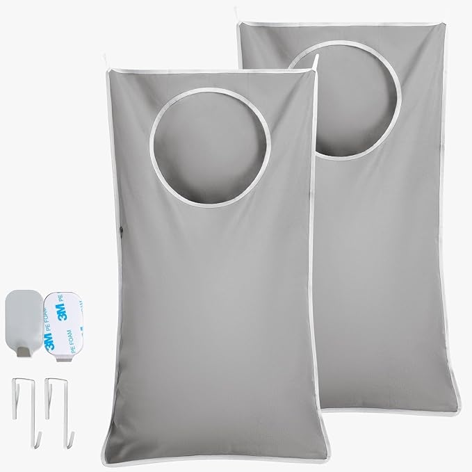 Hanging Laundry Hamper Bag XL 40x22", Space Saving over the Door Storage Bags by DONAQ