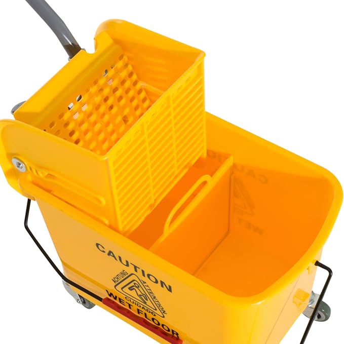 HOMCOM Compact Mop Bucket with Wringer on Wheels - Image 8