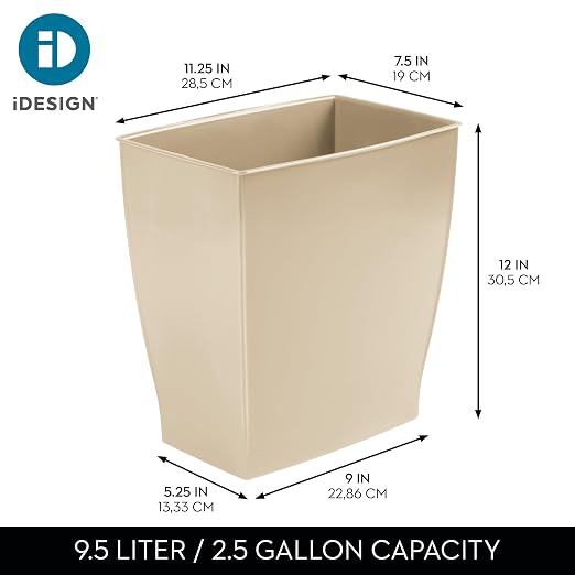 iDesign Small Plastic Bathroom Trash Can, - Image 4