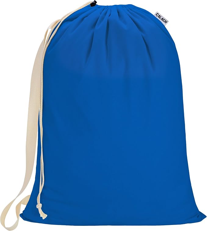 Canvas Laundry Bag with Shoulder Strap & Drawstring by CALACH
