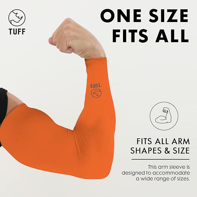 TUFF Compression Cooling Arm Sleeves - UPF 50 Arm Sleeves for Men & Women…