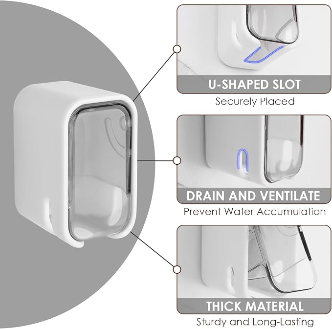 4 Pack Toothbrush Holders for Bathrooms Shower, Wall Mount Toothbrush Organizer - Image 4
