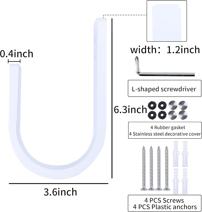 2 Pack Curtain Tiebacks Natural Wood Curtain Holdbacks, Wall-Mounted U-Shaped - Image 4