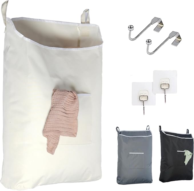 TFLC Over the Door Hanging Laundry hamper bag, 18x4.75x28" by TheFineLivingCompany