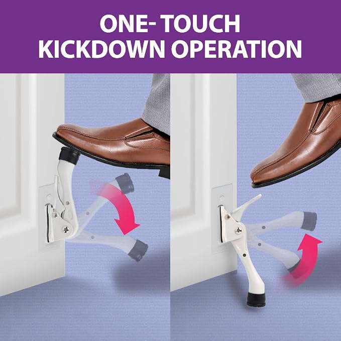 HASHI 4 Inch Kickdown Door Stopper No Drilling, Hands-Free Foot Operated Door - Image 7