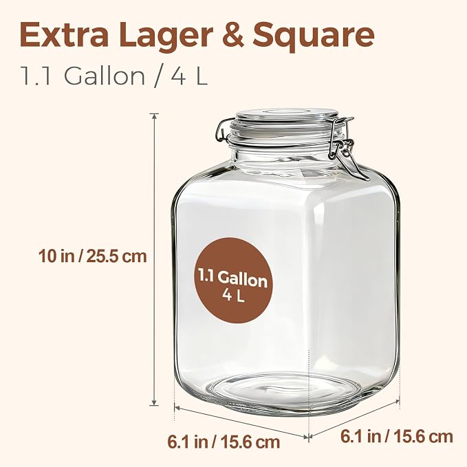 ComSaf Square Glass Pantry Jars - Image 2