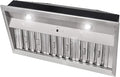 Akicon 36 Inch Range Hood Insert with 3 Speed, Ultra Quiet Stainless Steel Ducted Insert/Built-in Kitchen Vent Hood with Powerful Suction, Dimmable LED Lights and Dishwasher Safe Filters, 600 CFM