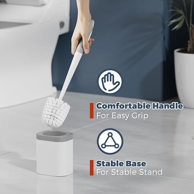 Holaloha Toilet Brush and Holder Set, Space Saving, 1 Pack | Bathroom - Image 5