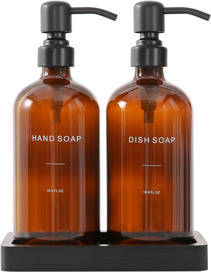 Prus Waso Amber Soap Dispenser Set | Soap Dispenser by PrusWaso