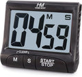 3" Large Display Kitchen Timer - Digital Timer Magnetic Back Loud Alarm On A Rope- Black Cooking Timers For Kitchen Teachers Students Games Kids Meetings -Sports Timers For Workouts Exercise