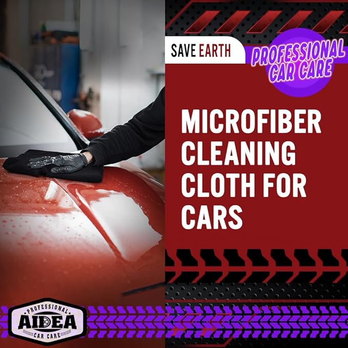 AIDEA Microfiber Cleaning Cloth Black, Microfiber Towels, 12×12" | Shop Towels - Image 4