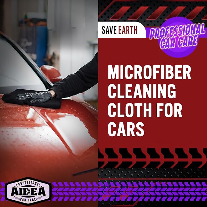 AIDEA Microfiber Cleaning Cloth Black 150PK, Cleaning Rags Shop Towel 12×12" | - Image 4
