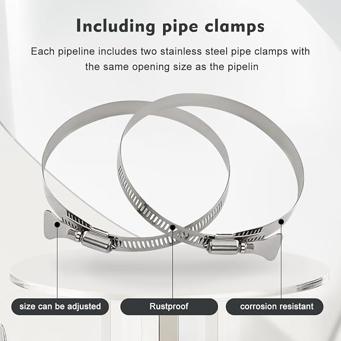 4-Inch Dryer Vent Hose 26FT, Flexible Aluminum Duct with 2 Clamps, Heavy-Duty Four Layer Protection for HVAC Ventilation and Exhaust Black