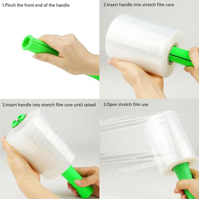 Mini Clear Stretch Wrap Film for Moving, 4 Rolls Plastic Wrap Refills - Image 6