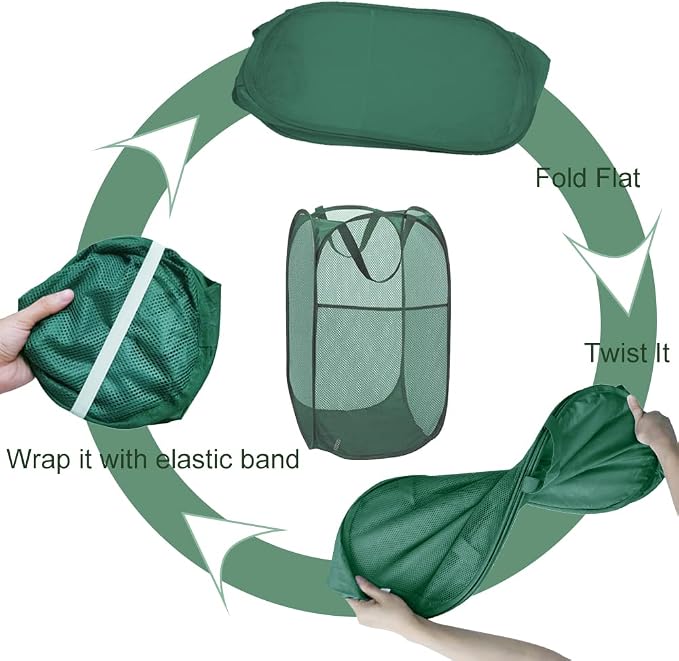2Pack Collapsible Laundry Basket, Side Pocket Cruise Storage Basket | - Image 6