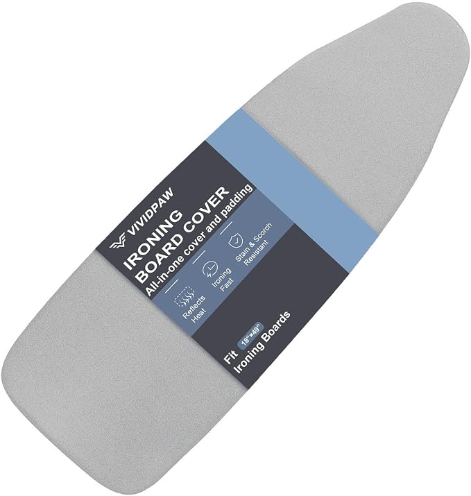 VividPaw Ironing Board Cover and Pad 18x49, Extra Wide, Thick Padding by VividPaw