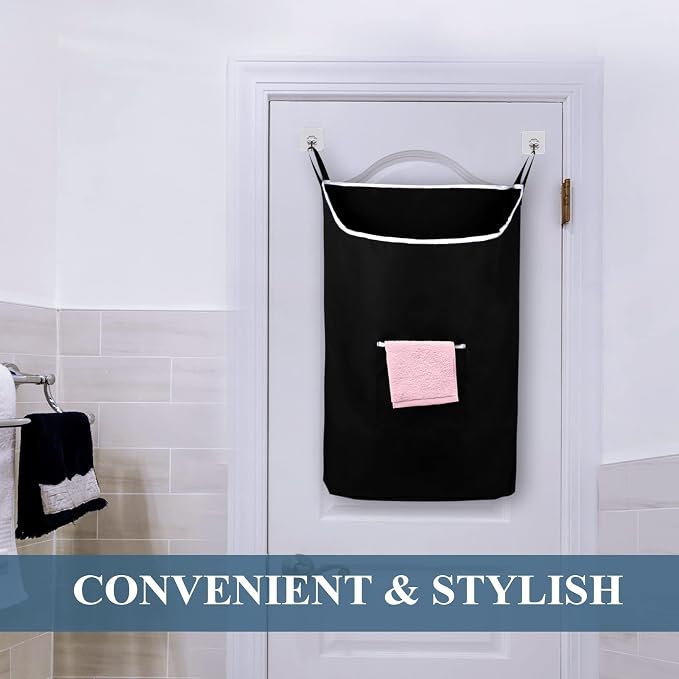 TFLC Over the Door Hanging Laundry hamper bag, 18x4.75x28" - Image 5