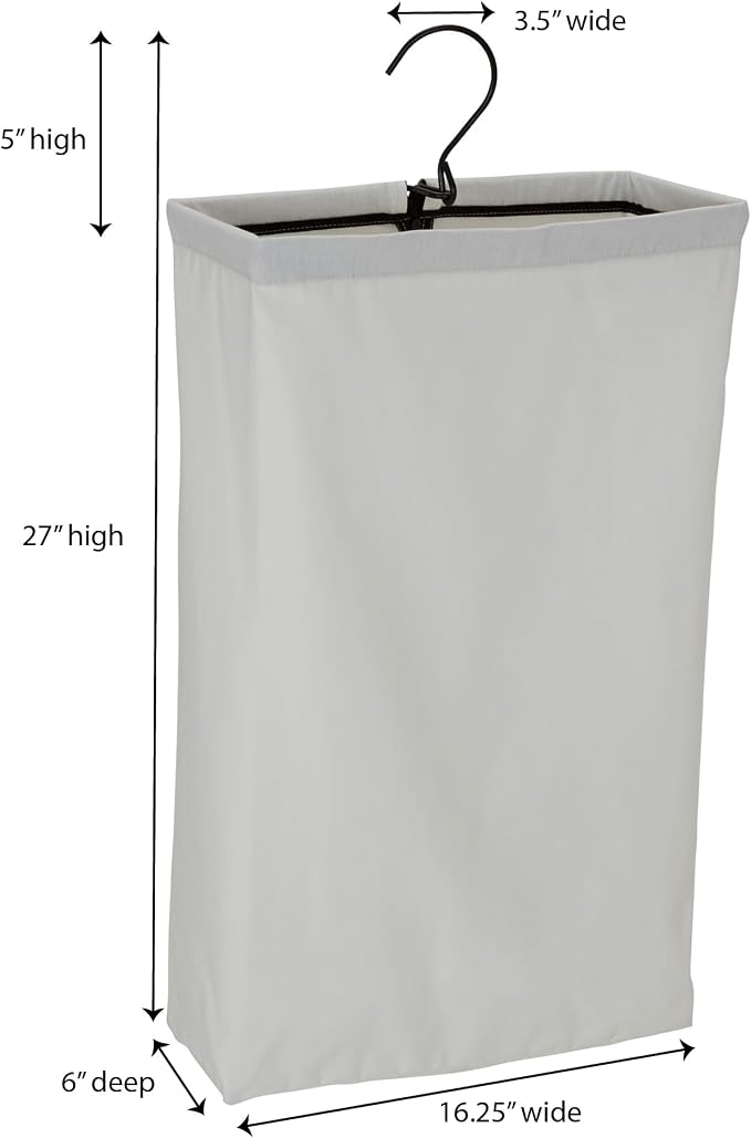 Household Essentials Door Hanging Laundry Bag in Washable Canvas - Image 2