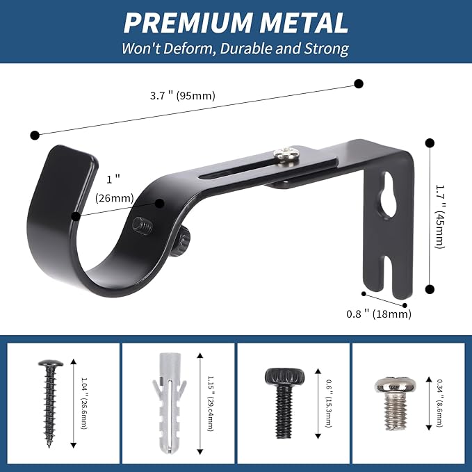 Premium Curtain Rod Brackets for Wall - Image 2