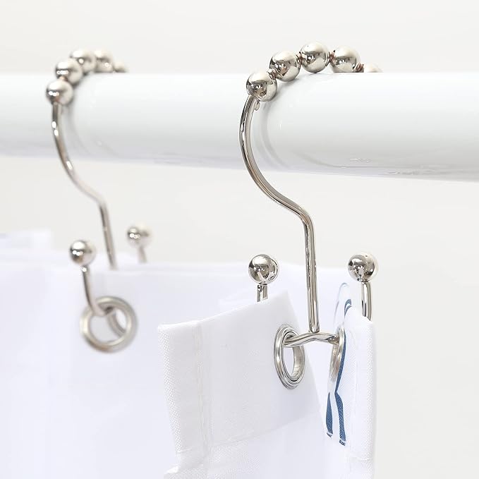 Shower Curtain Hooks, Goowin Shower Curtain Rings, Stainless Steel Shower - Image 6