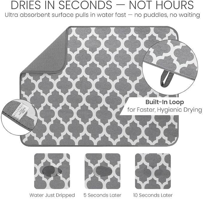 Bellemain Dish Drying Mat, Drying Matt Kitchen Counter - Image 3