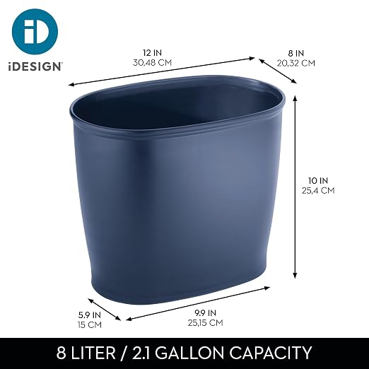iDesign Slim Plastic Bathroom Trash Can, - Image 4