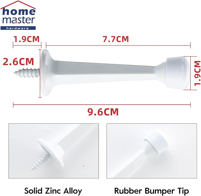 HOME MASTER HARDWARE 3" Heavy Duty Solid Door Stop, 8 Pack, Screw-In - Image 8