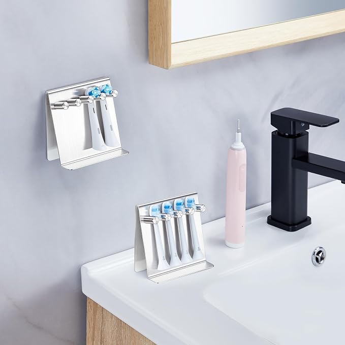 Electric Toothbrush Head Holder Adhesive or Tabletop, Tooth Brush Holder - Image 2