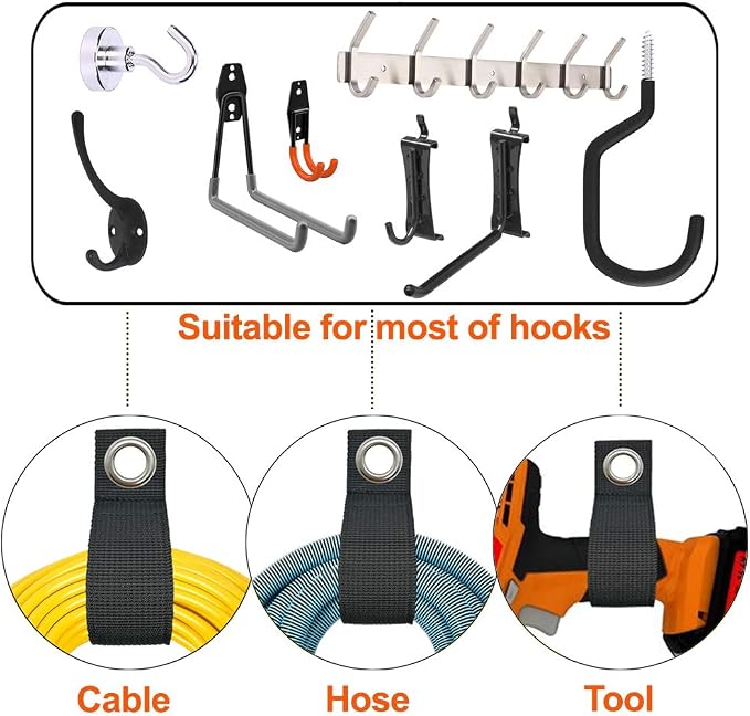 ZTSXLLIM Extension Cord Organizer, Heavy Duty Storage Straps 10 Pack | Assorted - Image 4