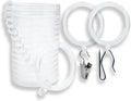 BlastHome® Luxury Curtain Rings – Premium Acrylic – Pinhooks and Clips Included by BlastHome