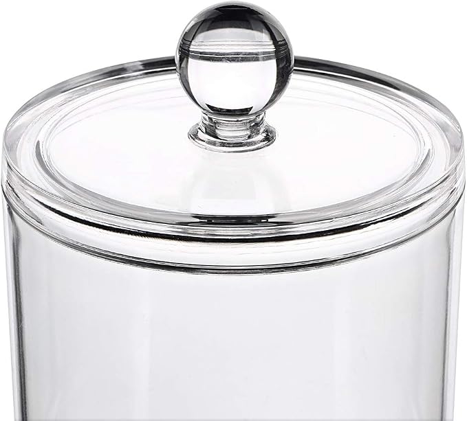 Hipiwe Cotton Ball and Swab Holder Organizer Clear Acrylic Apothecary Jar - Image 8