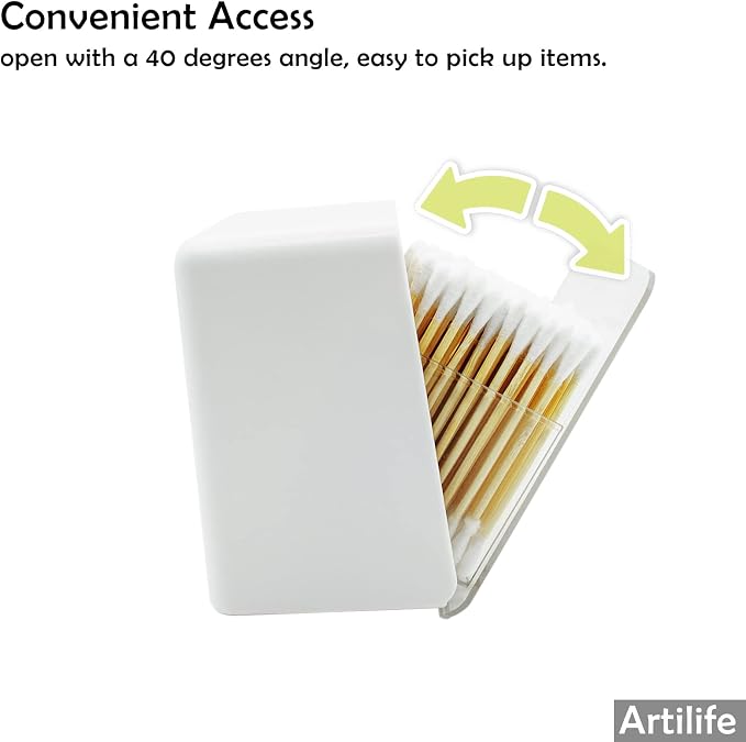 Artilife Bathroom Qtip Holder Canisters, Vanity Countertop Storage Organizer - Image 3