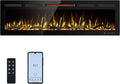 60" WiFi Electric Fireplace Inserts, Recessed and Wall Mounted Fireplace Heater W/Adjustable Flame Color & Brightness, Thermostat, 9H Timer, App and Remote Control, Low Noise, 750/1500W