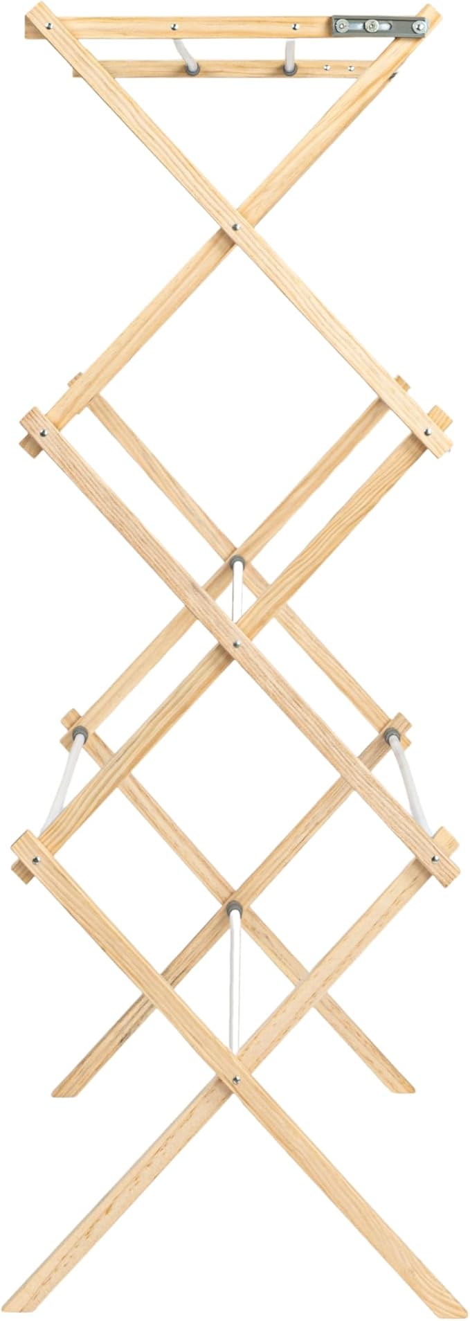 Household Essentials X-Frame Clothes Drying Rack, Stabile Wood Frame - Image 4