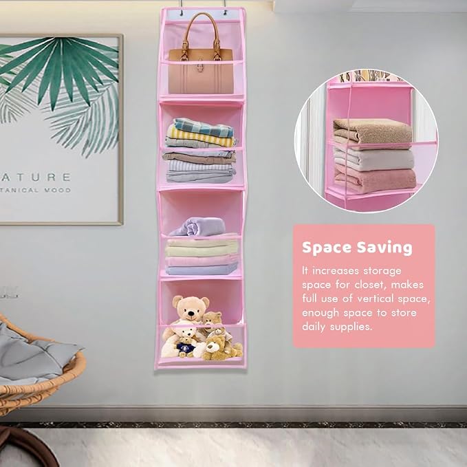 Hanging Closet Organizer, 4 Shelf Over The Door Organizer - Image 4
