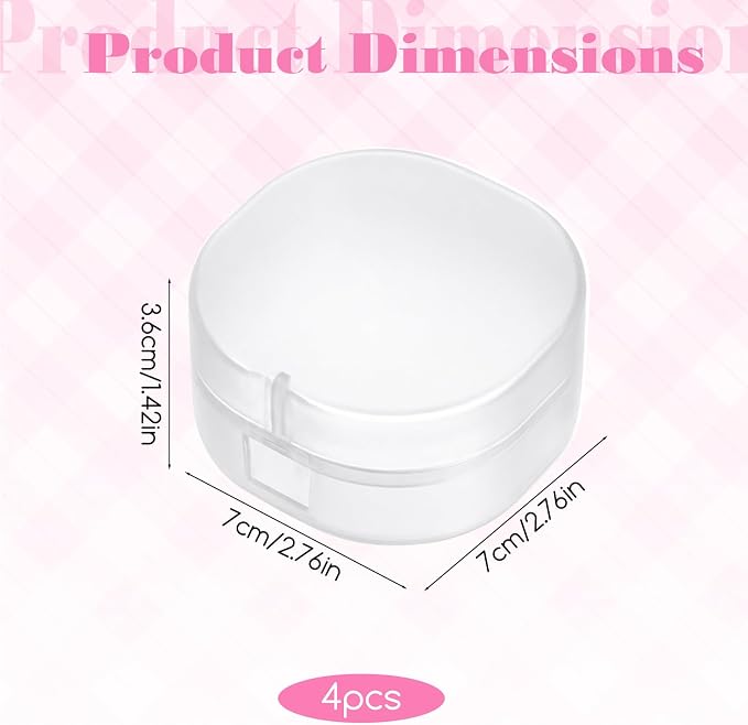 4 Pcs Cotton Round Holder Plastic Makeup Sponge Case - Image 2