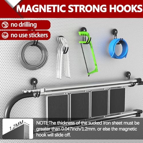 3-H Heavy Duty Magnetic Hooks, Large Magnet Hooks, 2 Pack Black - Image 5