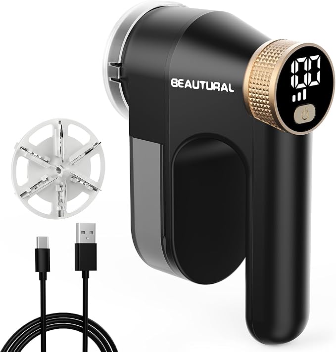 BEAUTURAL Fabric Shaver and Lint Remover, Rechargeable Sweater Defuzzer | LED by BEAUTURAL