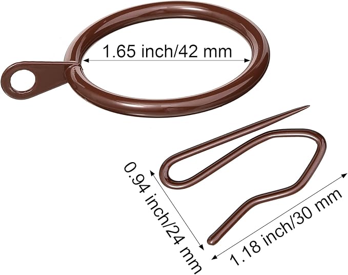 Qunclay 100 Set 1.65 Inch Metal Curtain Rings - Image 2