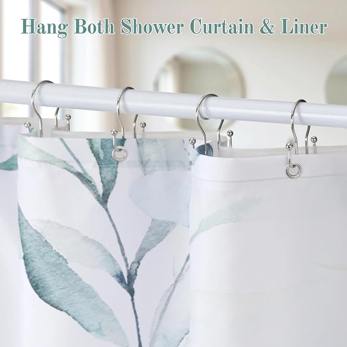 Shower Curtain Hooks, Stainless Steel Shower Curtain Hangers, Metal Shower - Image 7