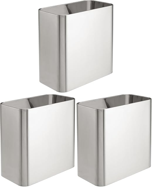 mDesign Small Metal 2.4 Gallon/9 Liter Trash Can Wastebasket Garbage Bin by mDesign