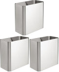 mDesign Small Metal 2.4 Gallon/9 Liter Trash Can Wastebasket Garbage Bin by mDesign