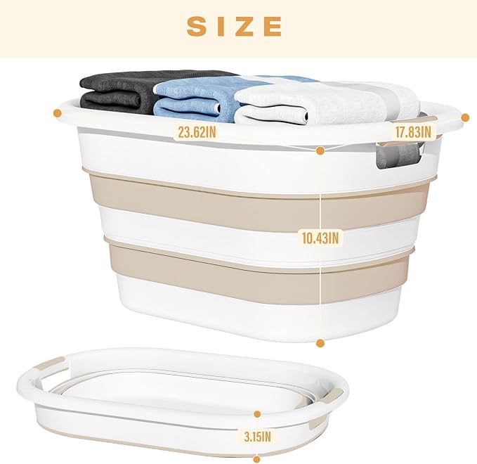 OOAMBB 43L Collapsible Plastic Laundry Baskets - Image 5