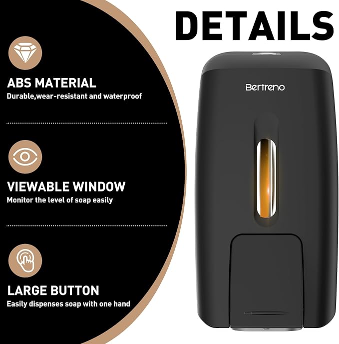 Commercial Soap Dispenser Wall Mount Manual Pump Hand Soap Dispenser 800ml Gel - Image 3